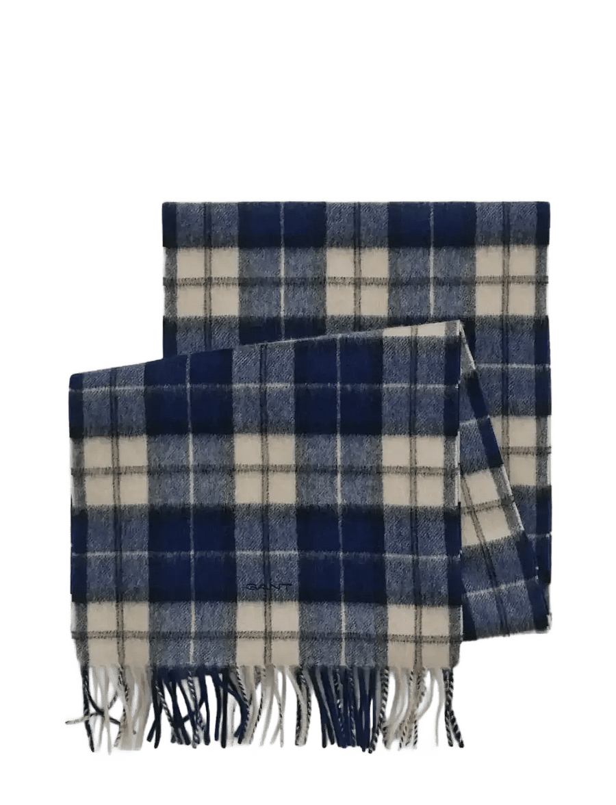 Gant - WOOL CHECKED SCARF - talvesallid - persian blue - 1