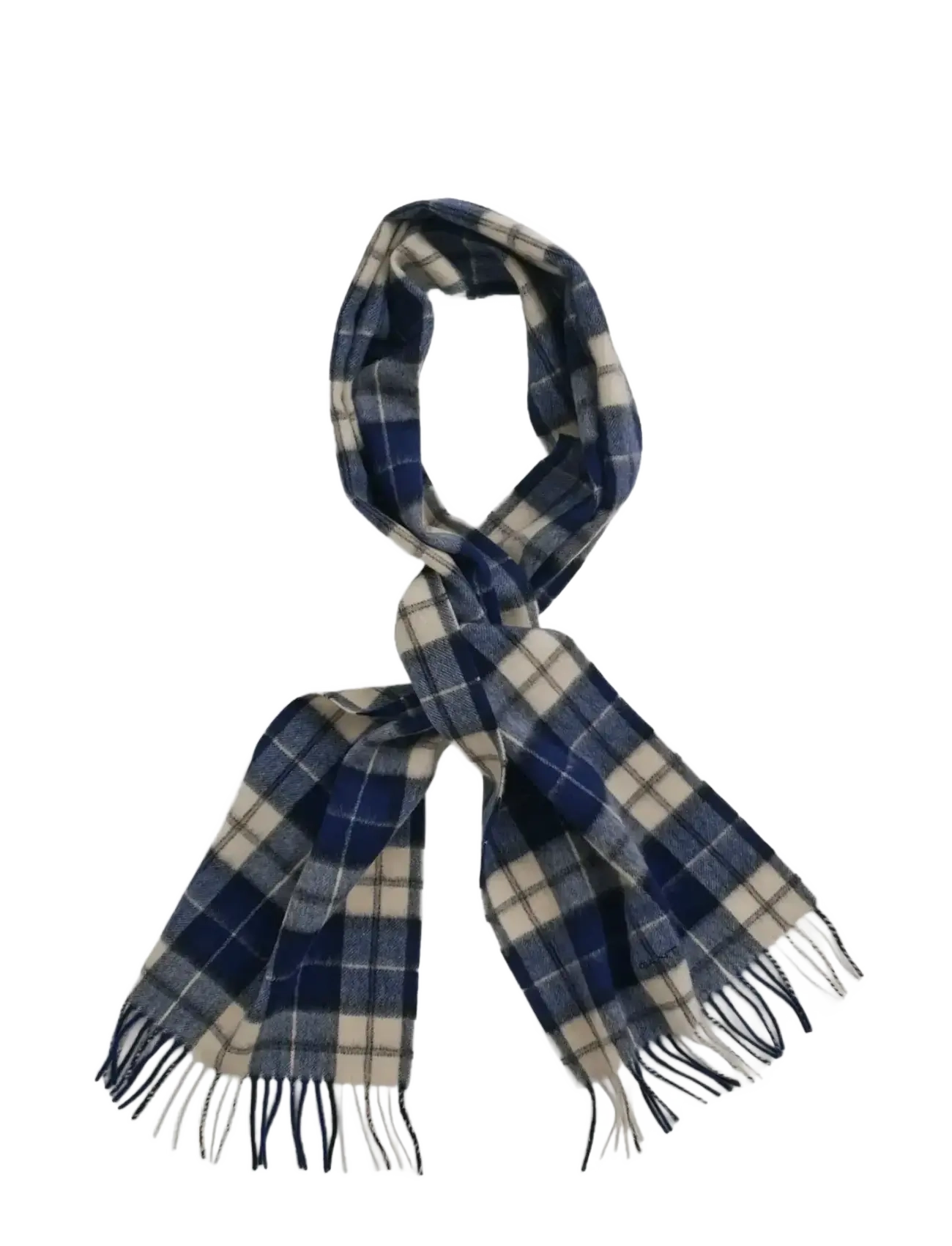 Gant - WOOL CHECKED SCARF - winter scarves - persian blue - 2