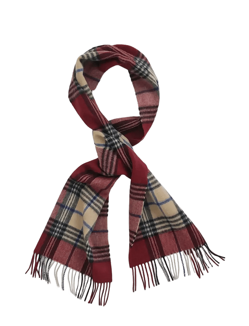 GANT - WOOL CHECKED SCARF - talvesallid - plumped red - 1