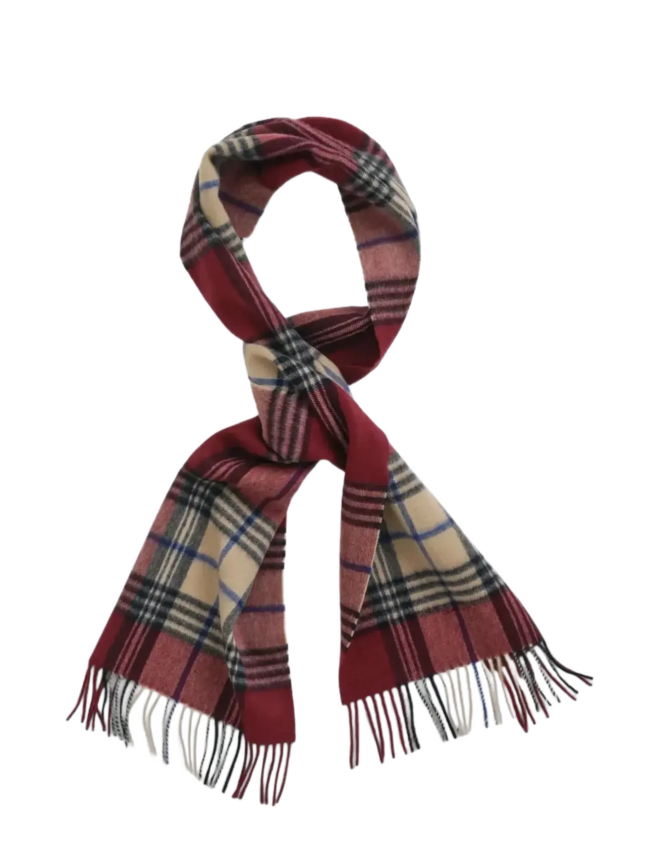 Gant WOOL CHECKED SCARF - Accessoires - PLUMPED RED / red