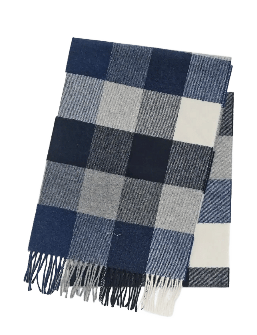 Gant - WOOL MULTI CHECKED SCARF - halsdukar - dark grey melange - 1