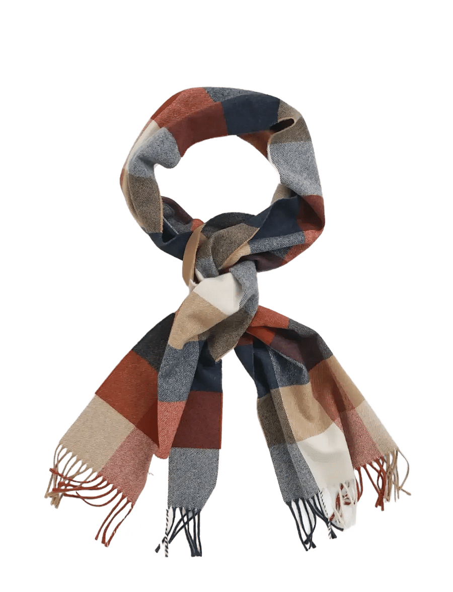 Gant - WOOL MULTI CHECKED SCARF - talvesallid - modern rust - 1
