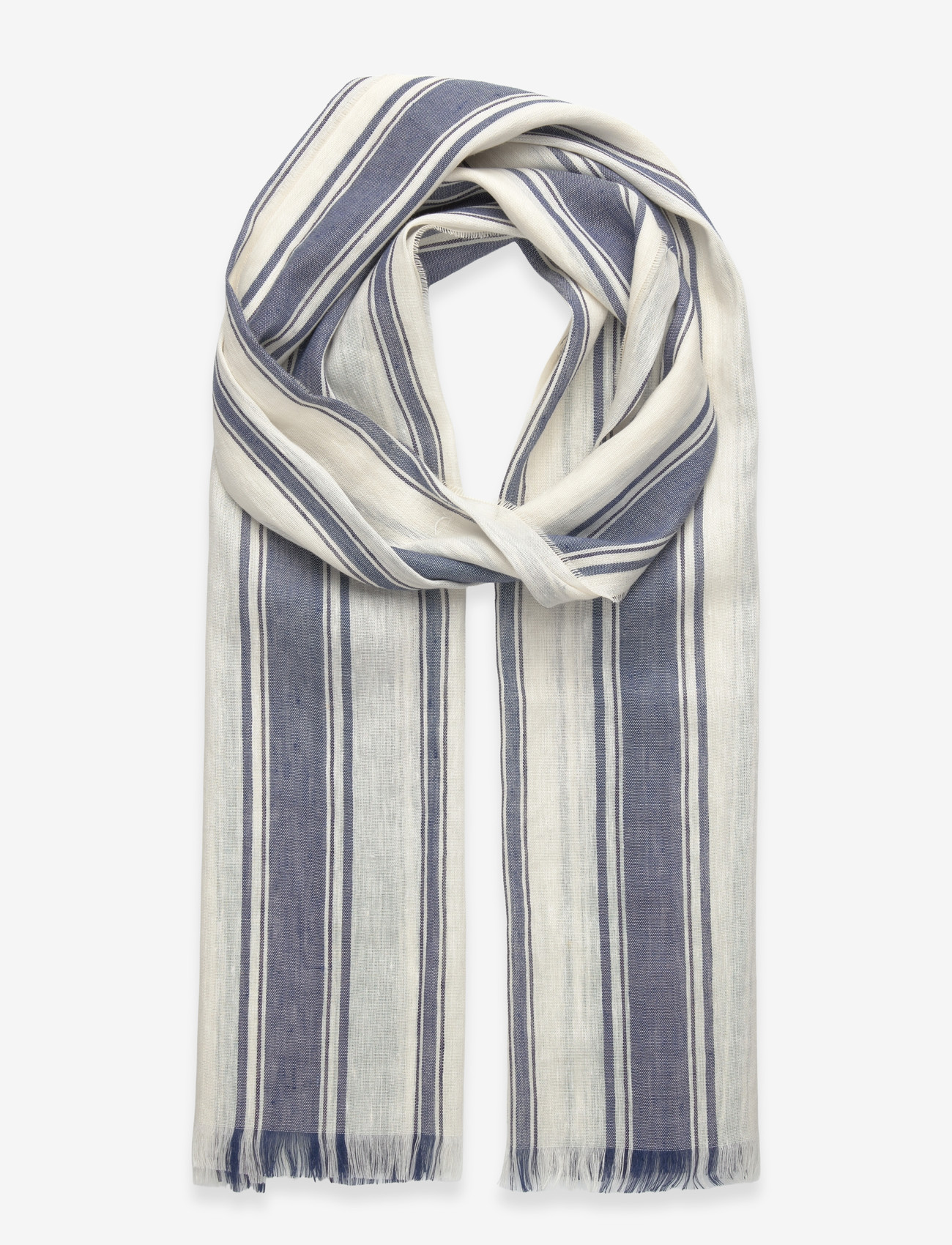 GANT - STRIPED LINEN SCARF - osta olukorra järgi - cream - 0
