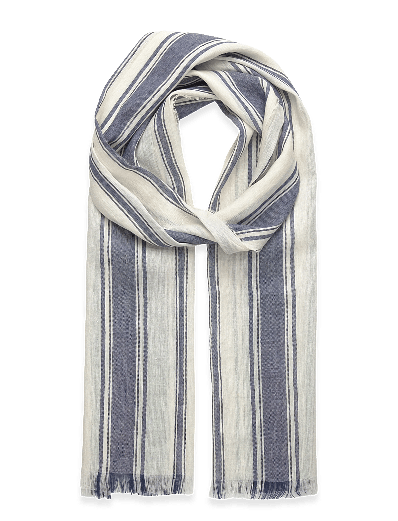 GANT - STRIPED LINEN SCARF - osta olukorra järgi - cream - 0