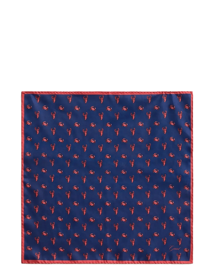 Gant - CRAB PRINT POCKET SQUARE - einstecktücher - rich navy - 0