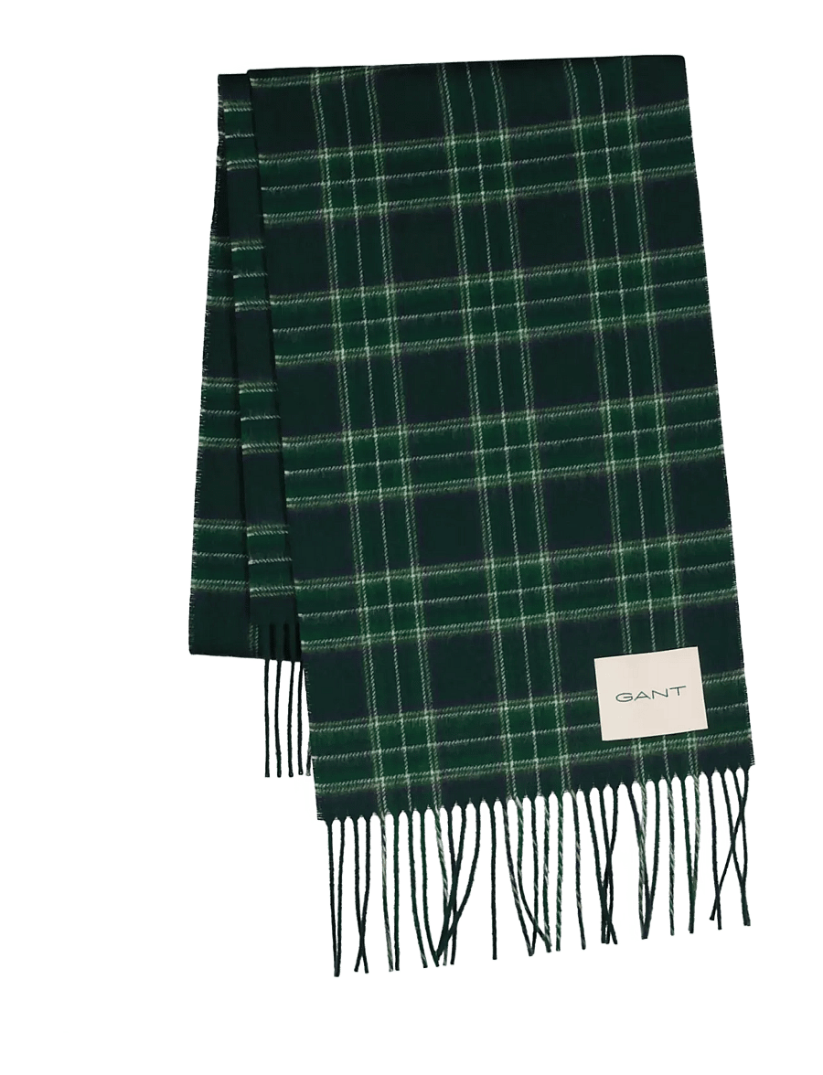 Gant - CHECKED WOOL SCARF - winterschals - tartan green - 0