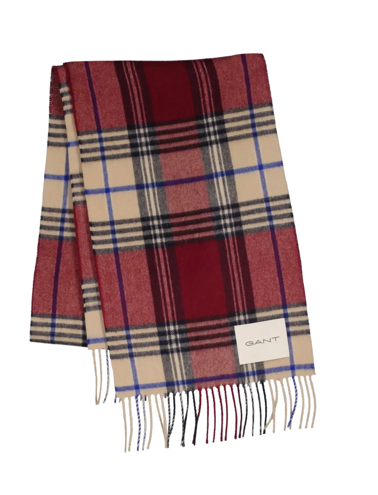 Gant CHECKED WOOL SCARF - Uutuudet - PLUMPED RED / burgundy