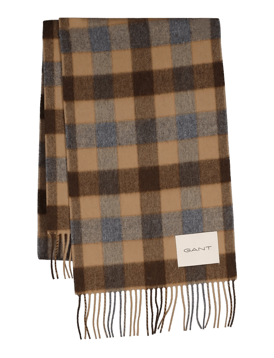 Gant - CHECKED WOOL SCARF - winterschals - warm khaki - 0