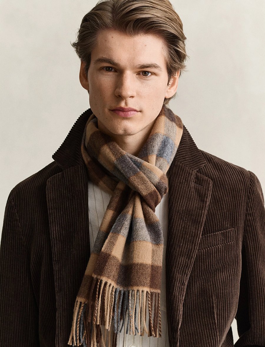 Gant - CHECKED WOOL SCARF - winterschals - warm khaki - 1
