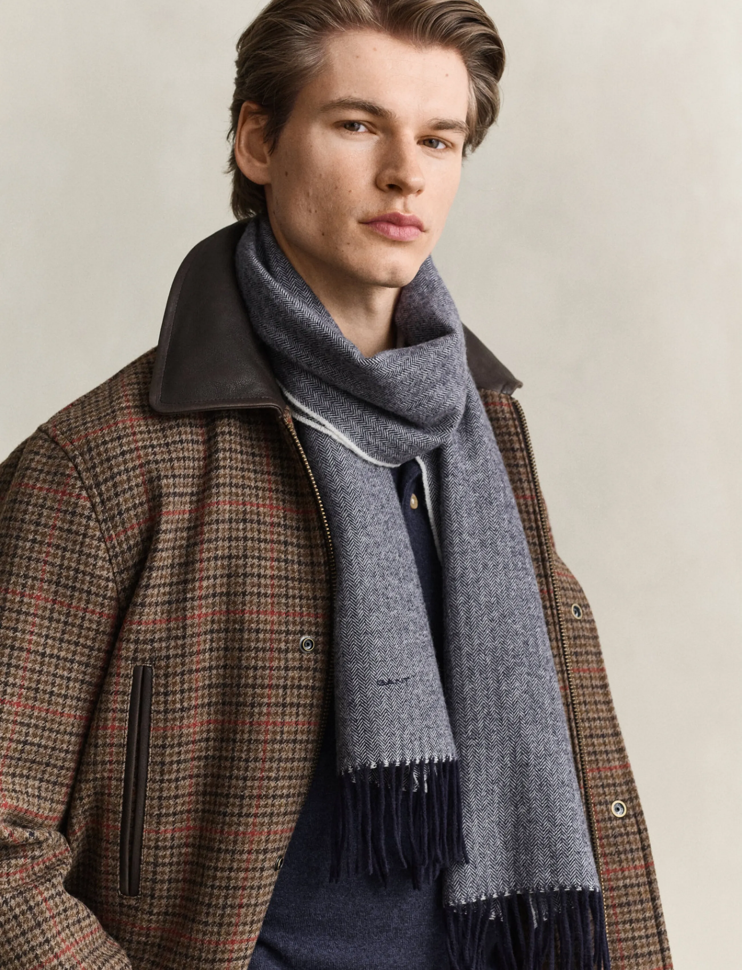 Gant - HERRINGBONE SCARF - halstørklæder - evening blue - 1