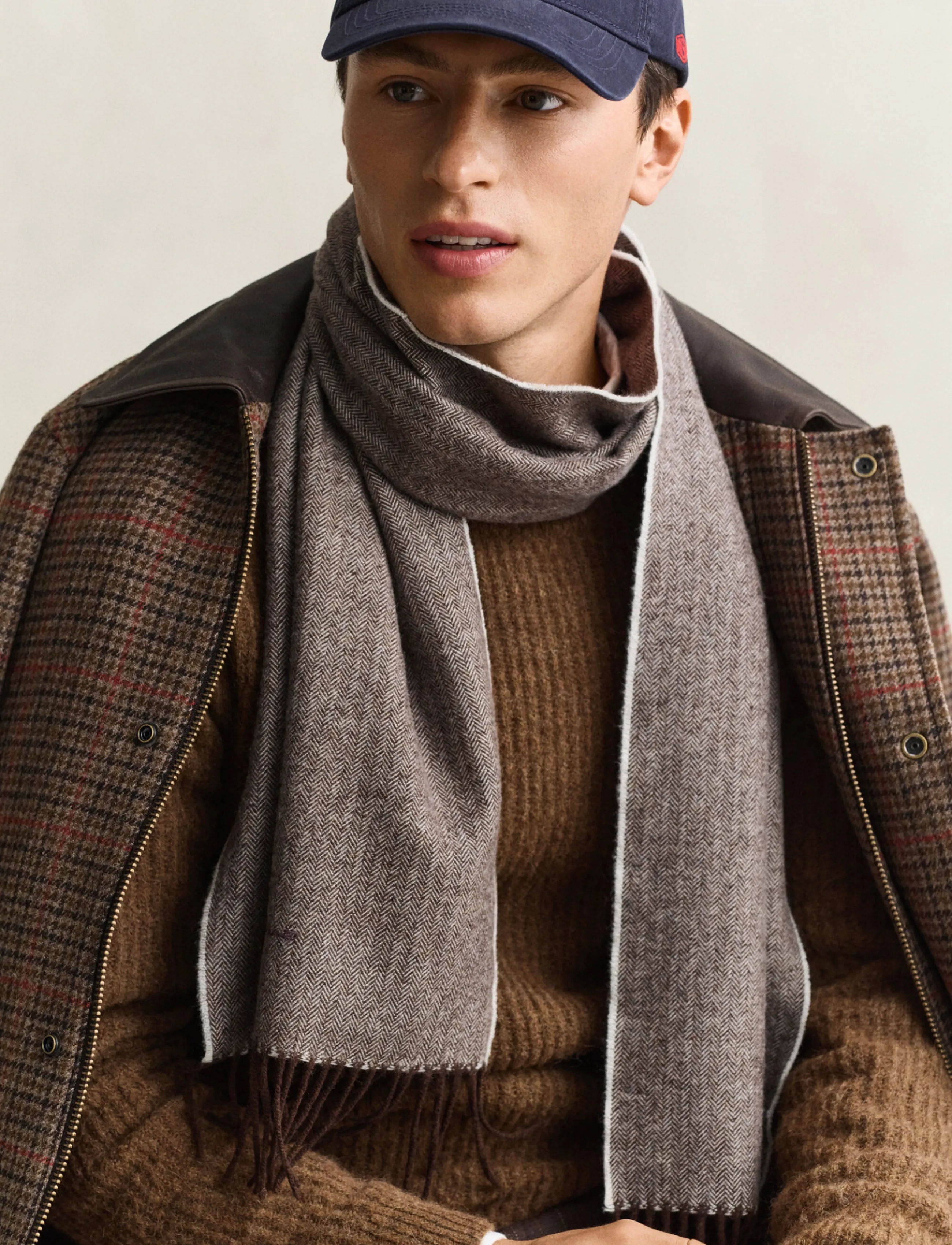 Gant - HERRINGBONE SCARF - halsdukar - rich brown - 1