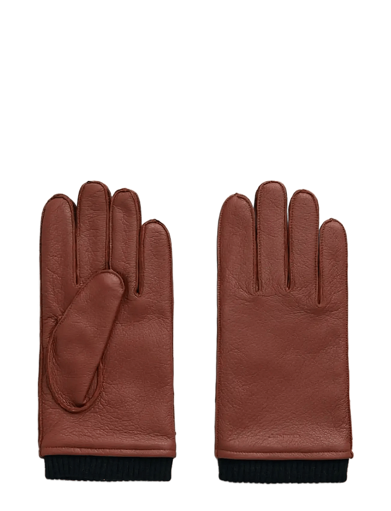 GANT - CASHMERE LINED LEATHER GLOVES - handskar & vantar - cognac brown - 0