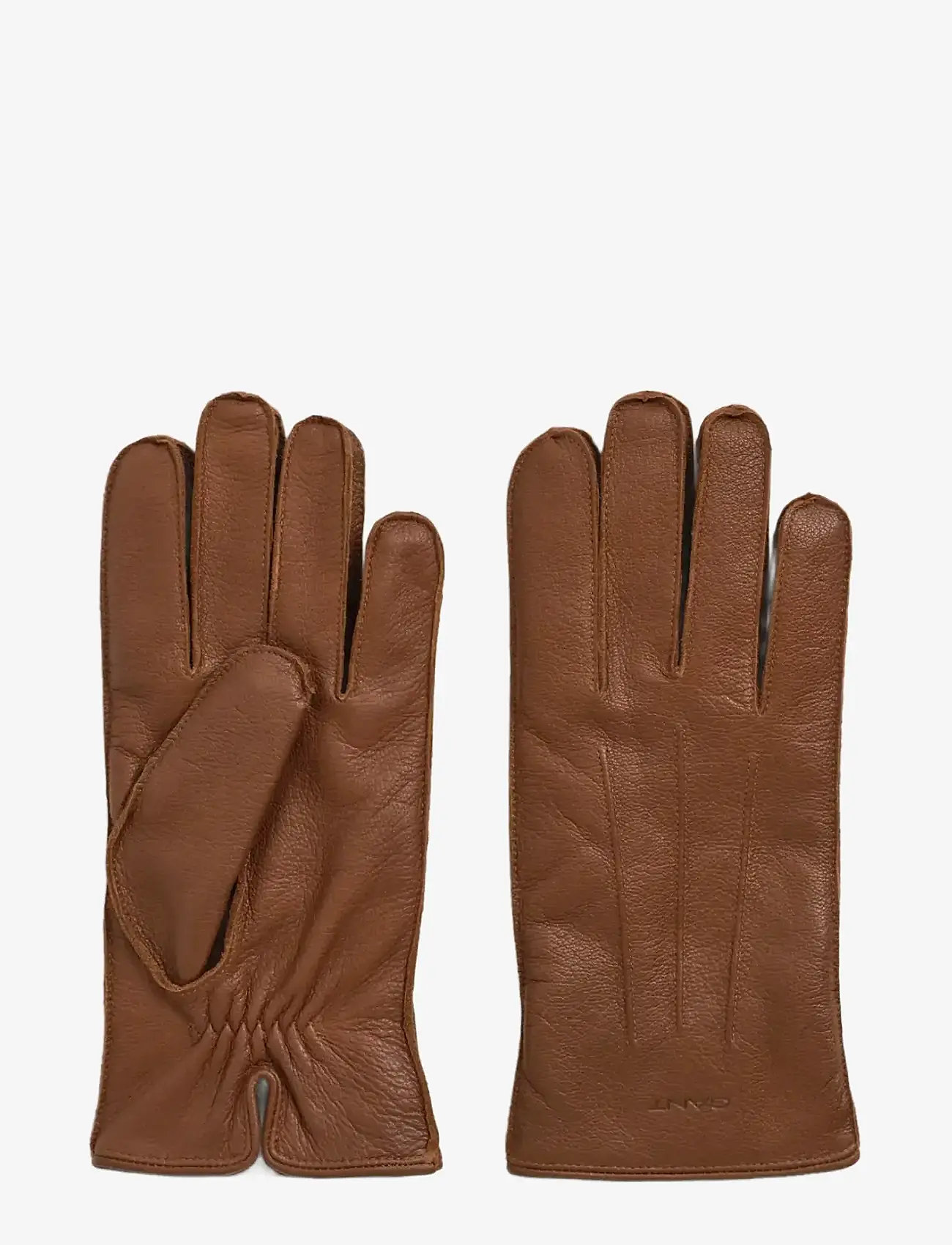 GANT - CASHMERE LINED LEATHER GLOVES - shop efter anledning - cognac - 0