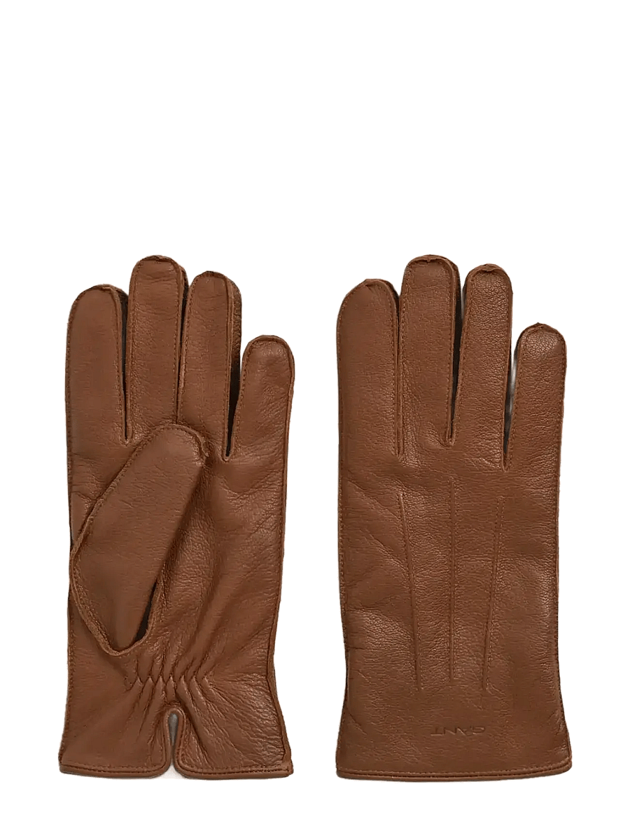 Gant - CASHMERE LINED LEATHER GLOVES - cognac - 0