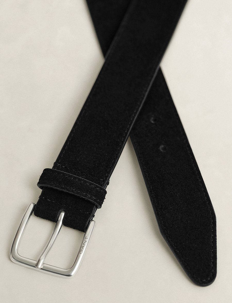 Gant - Suede Belt - classic belts - black - 1