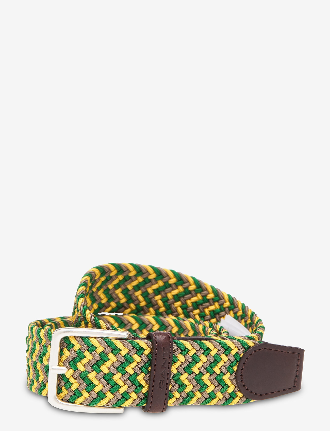D1. PATTERNED ELASTIC BRAID BELT - KELLY GREEN