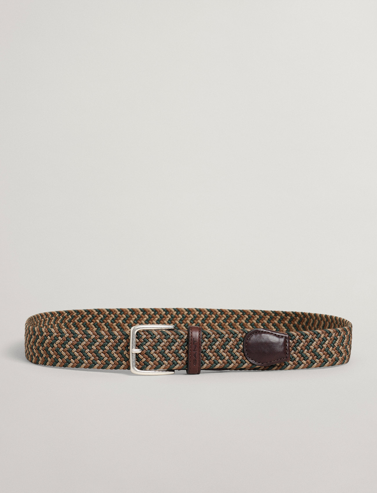 GANT - D1. PATTERNED ELASTIC BRAID BELT - roasted walnut - 3