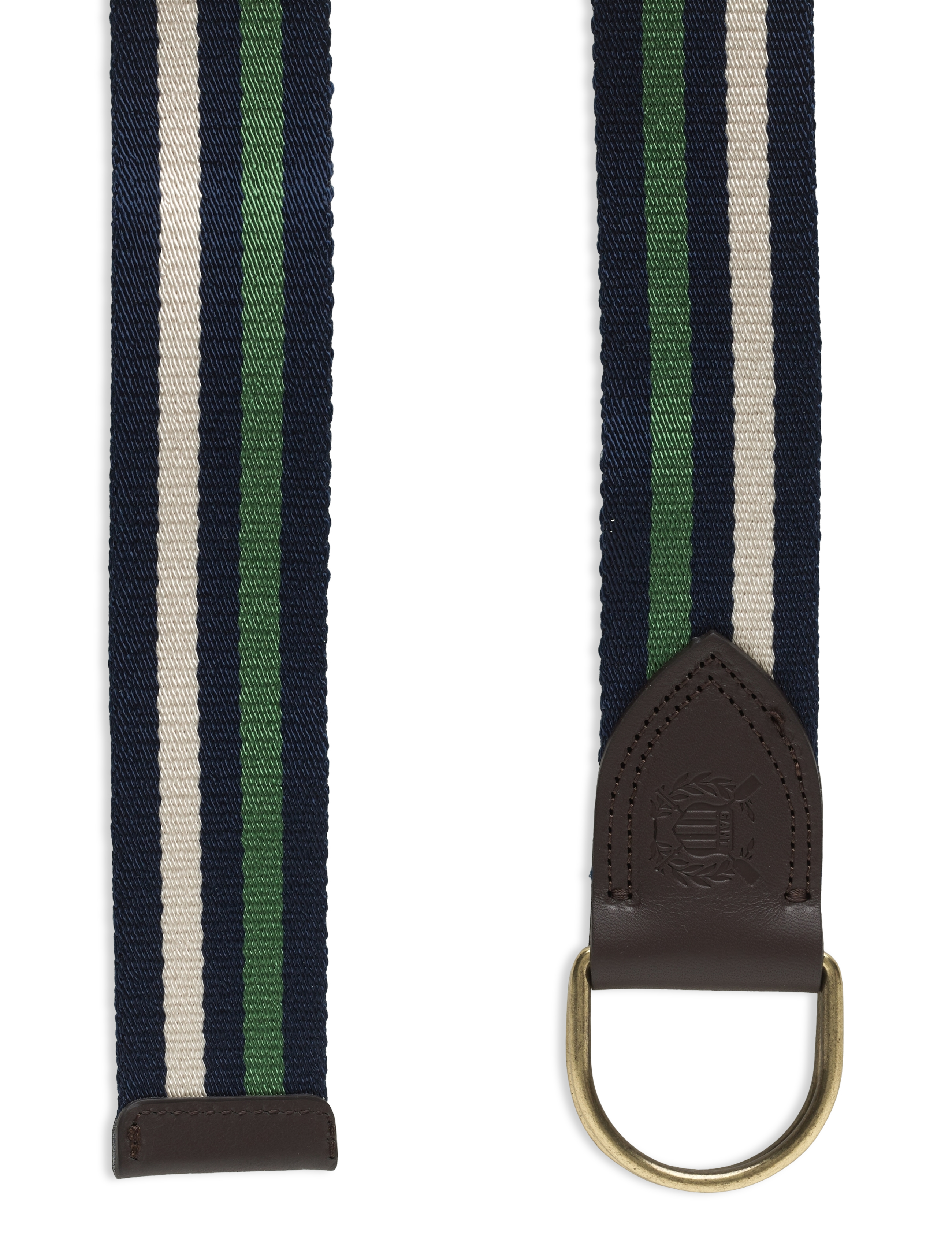 GANT - D1. STRIPED WEBBING BELT - forest green - 1