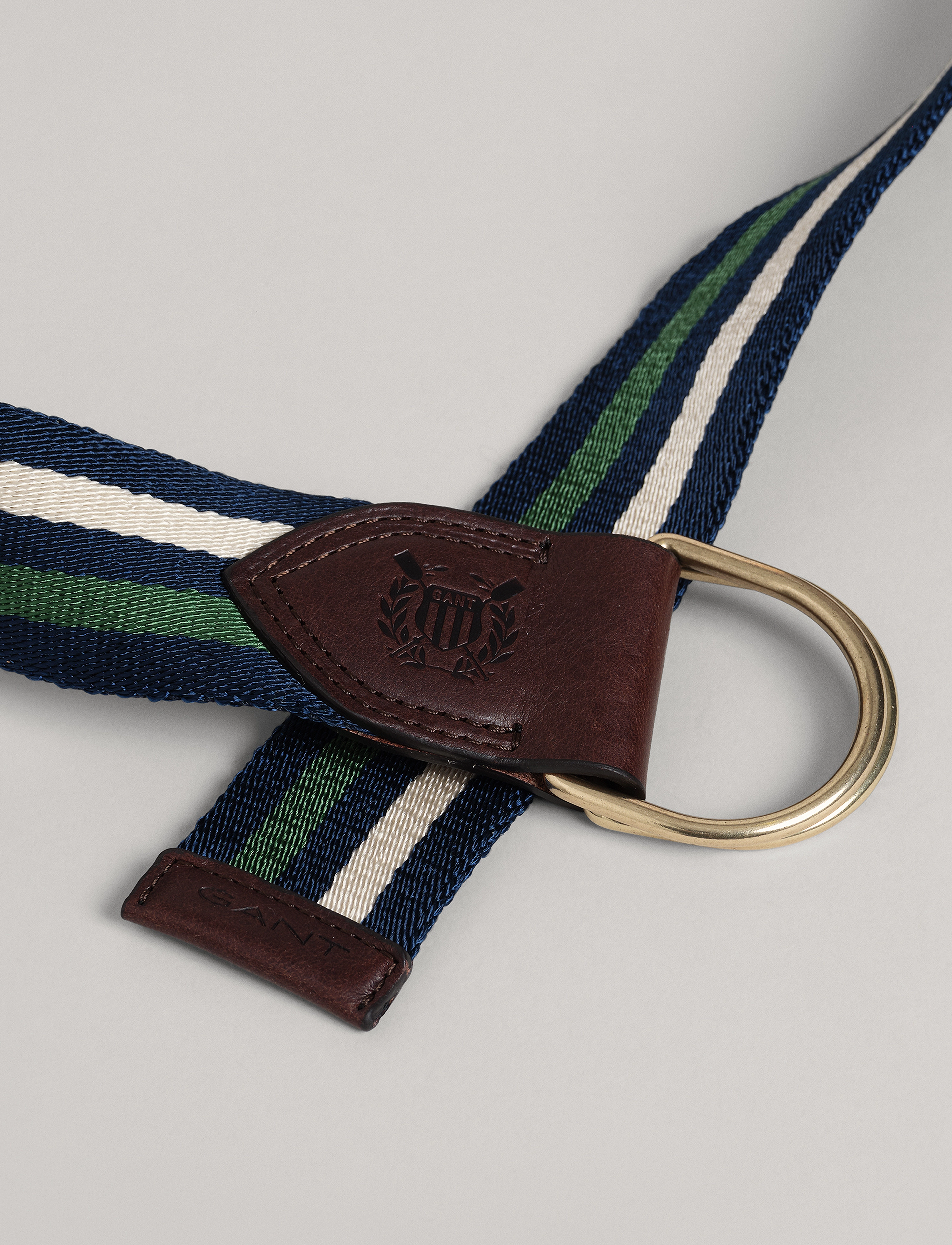 GANT - D1. STRIPED WEBBING BELT - forest green - 3