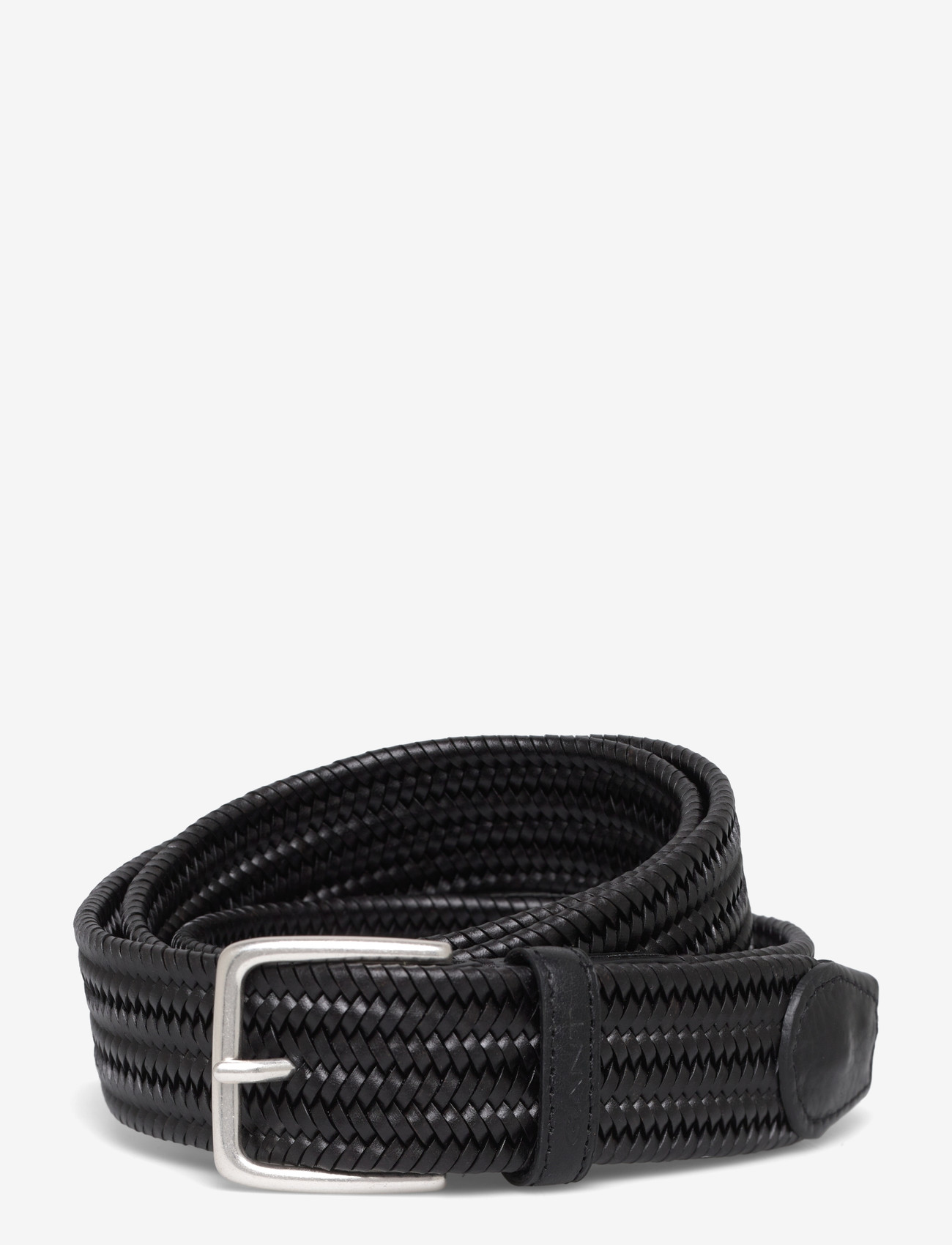 GANT - LEATHER ELASTIC BRAIDED BELT - flettede bælter - black - 0