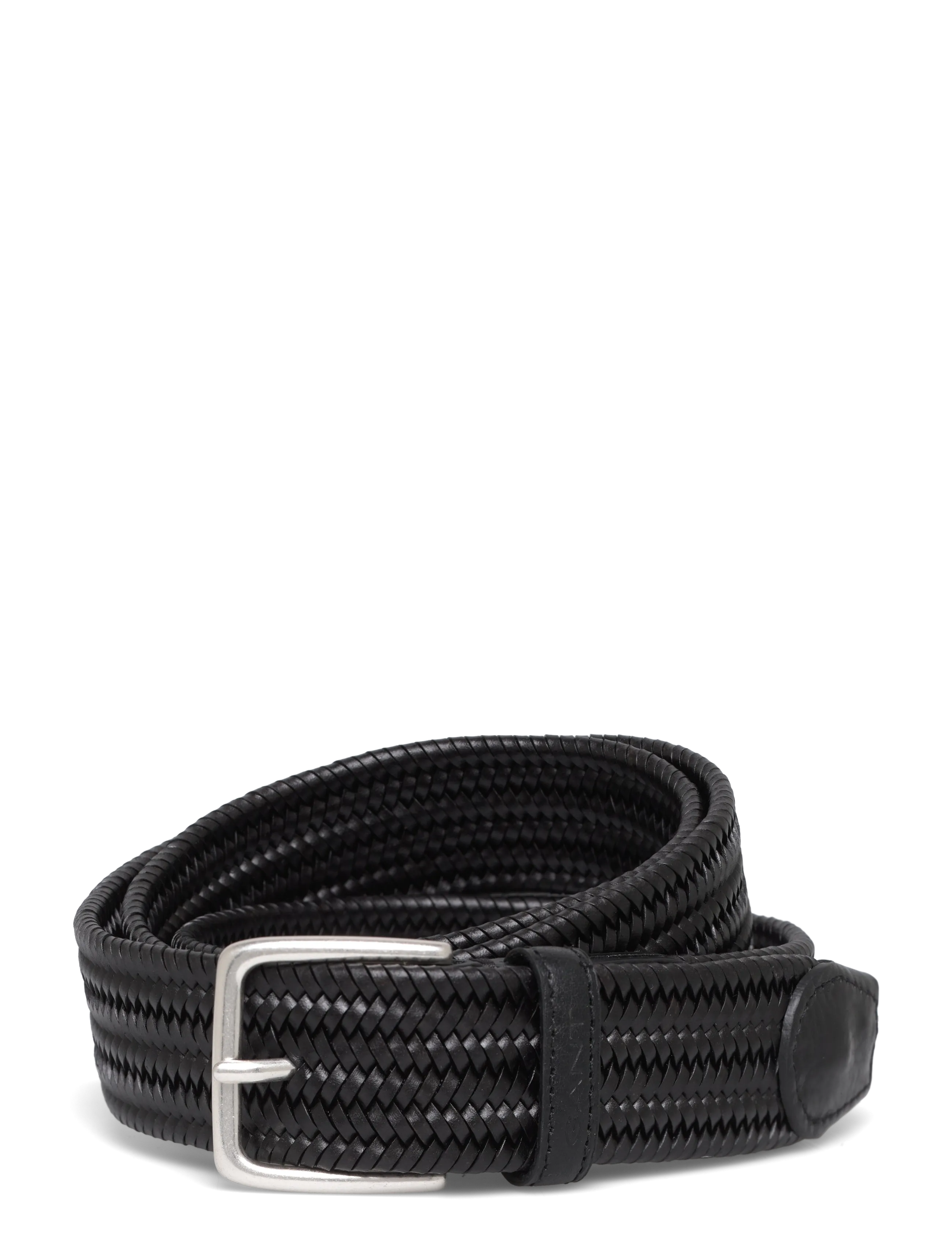 GANT LEATHER ELASTIC BRAIDED BELT - Vyöt - BLACK / black