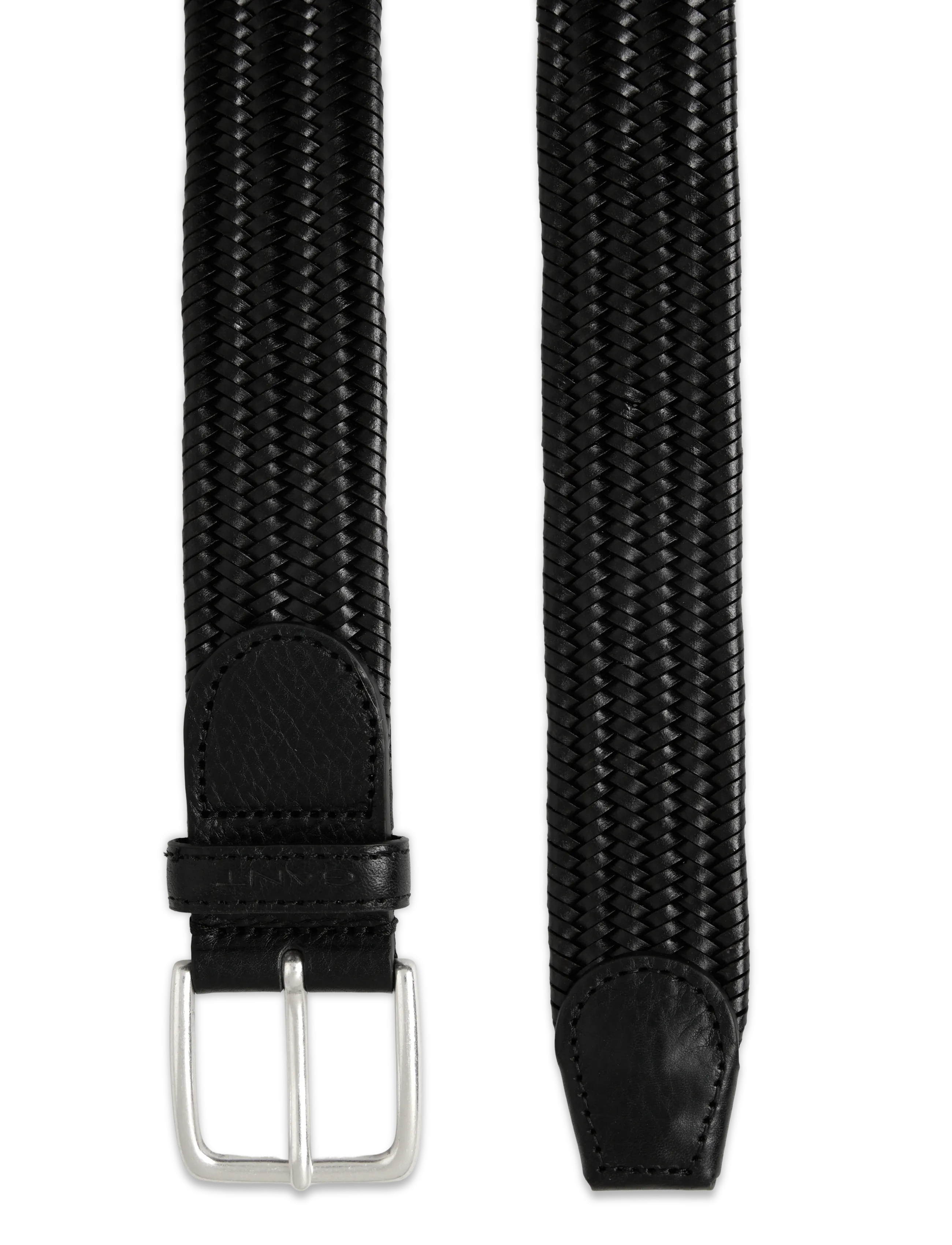 Gant - LEATHER ELASTIC BRAIDED BELT - braided belts - black - 1