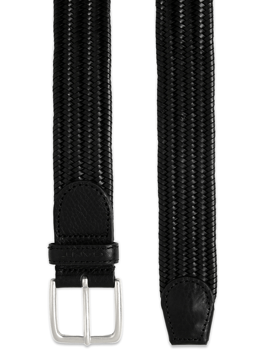 Gant - LEATHER ELASTIC BRAIDED BELT - geflochten gürtel - black - 1