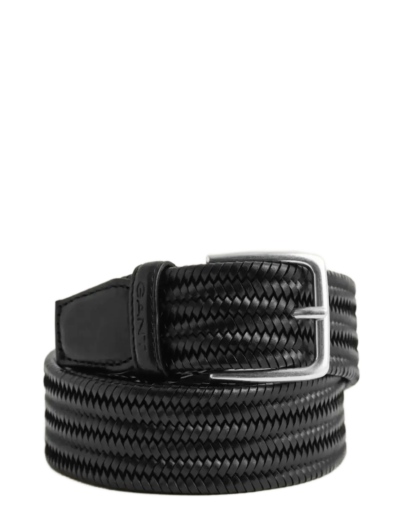 Gant - LEATHER ELASTIC BRAIDED BELT - braided belts - black - 3