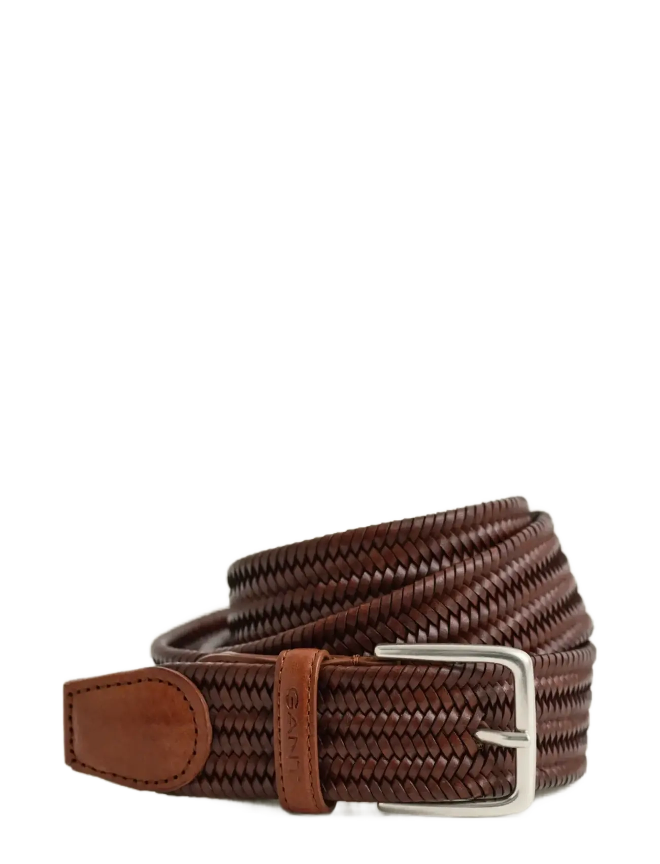 Gant LEATHER ELASTIC BRAIDED BELT - Accessoires - WEATHERED BROWN / brown
