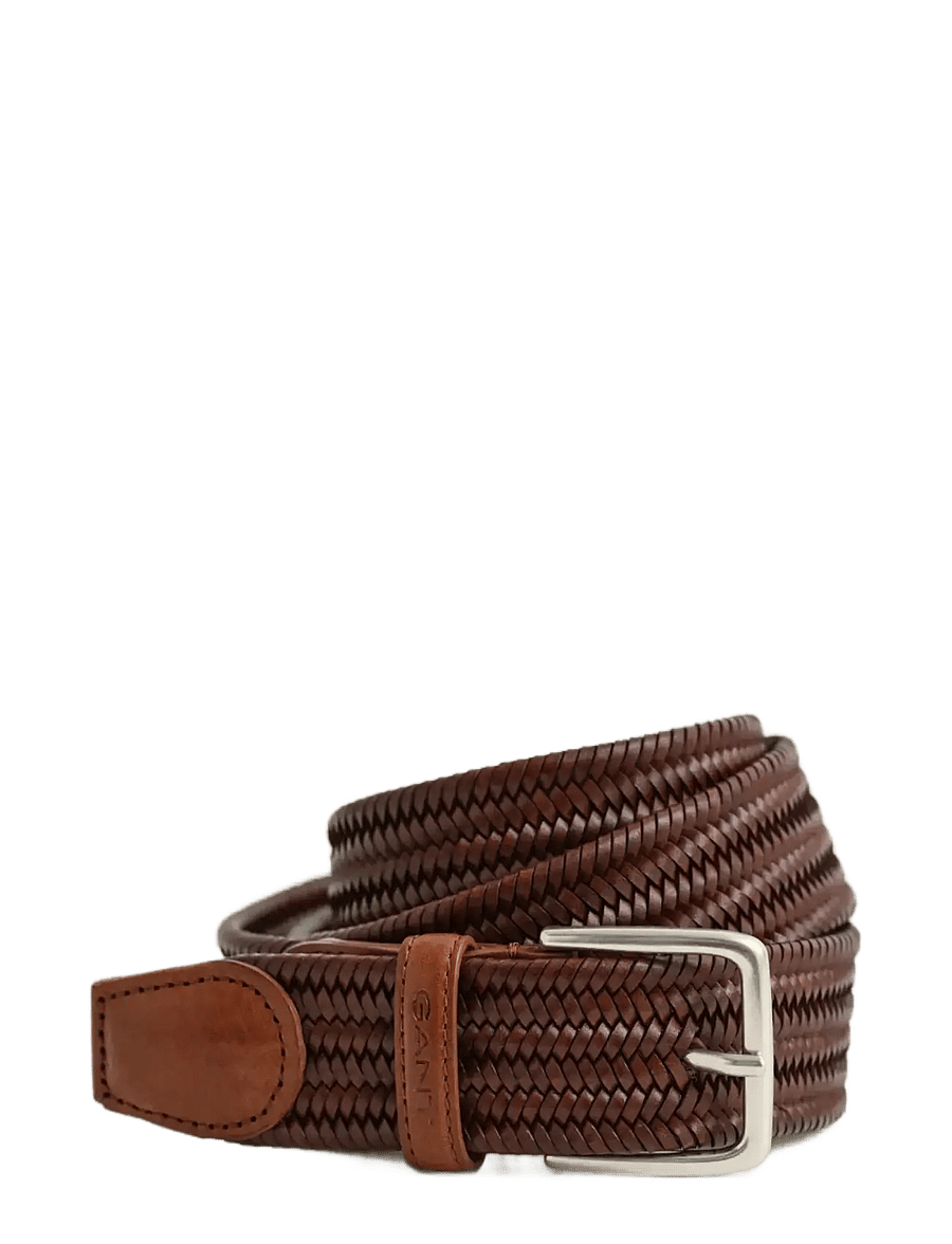 Gant - LEATHER ELASTIC BRAIDED BELT - geflochten gürtel - weathered brown - 0