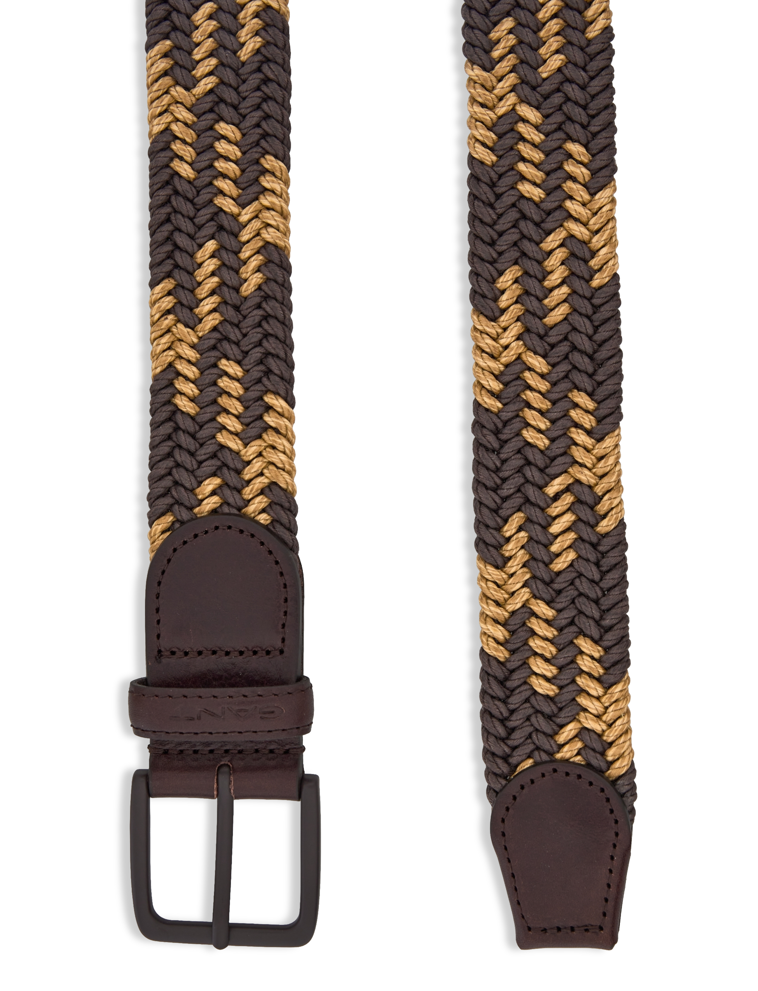 GANT - CONTRAST ELASTIC BRAIDED BELT - rich brown - 1