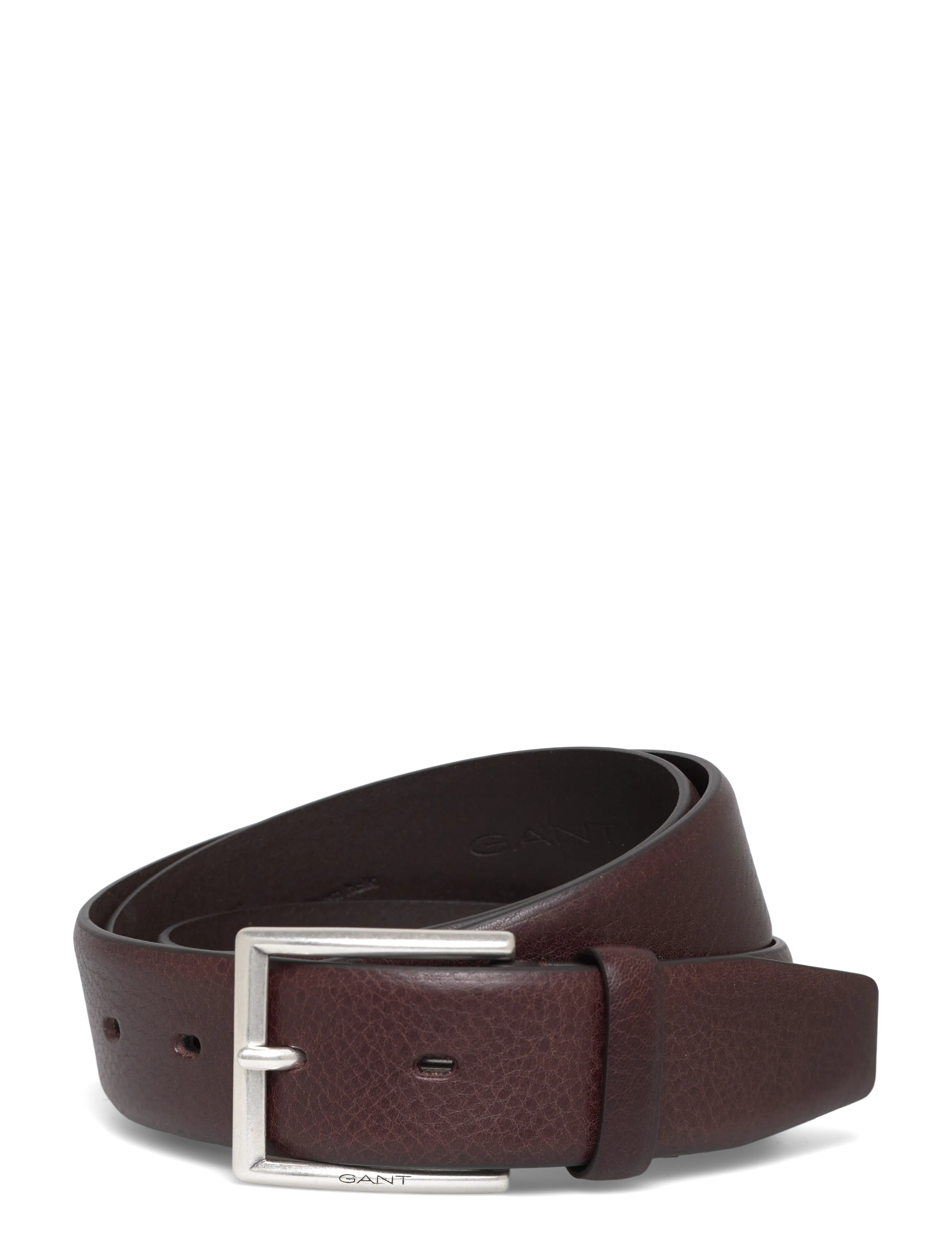 GANT CLASSIC LEATHER BELT - Jostas - RICH BROWN / silver