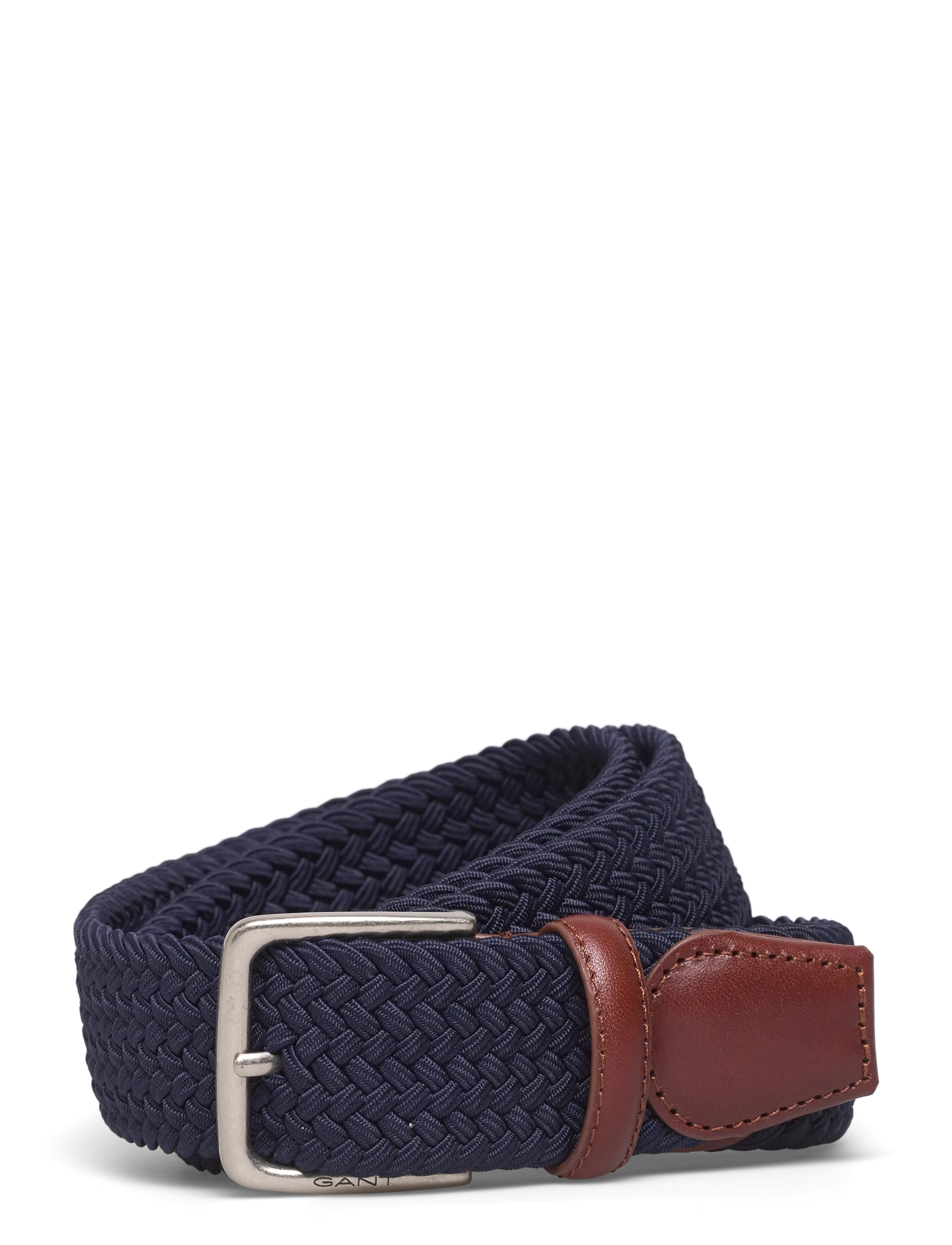 Gant Braided Elastic Belt, 90, Navy, Bælter > Flettet Bælte, Herre