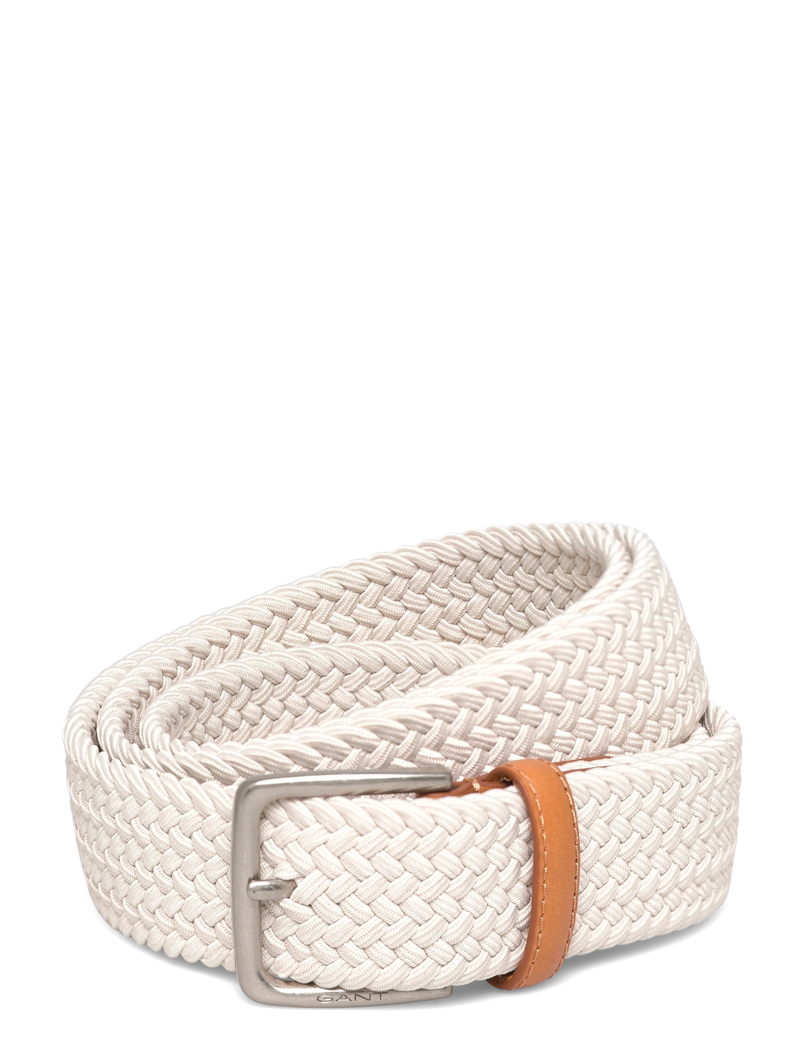 Gant Braided Elastic Belt, 110, Cream, Bælter > Flettet Bælte, Herre