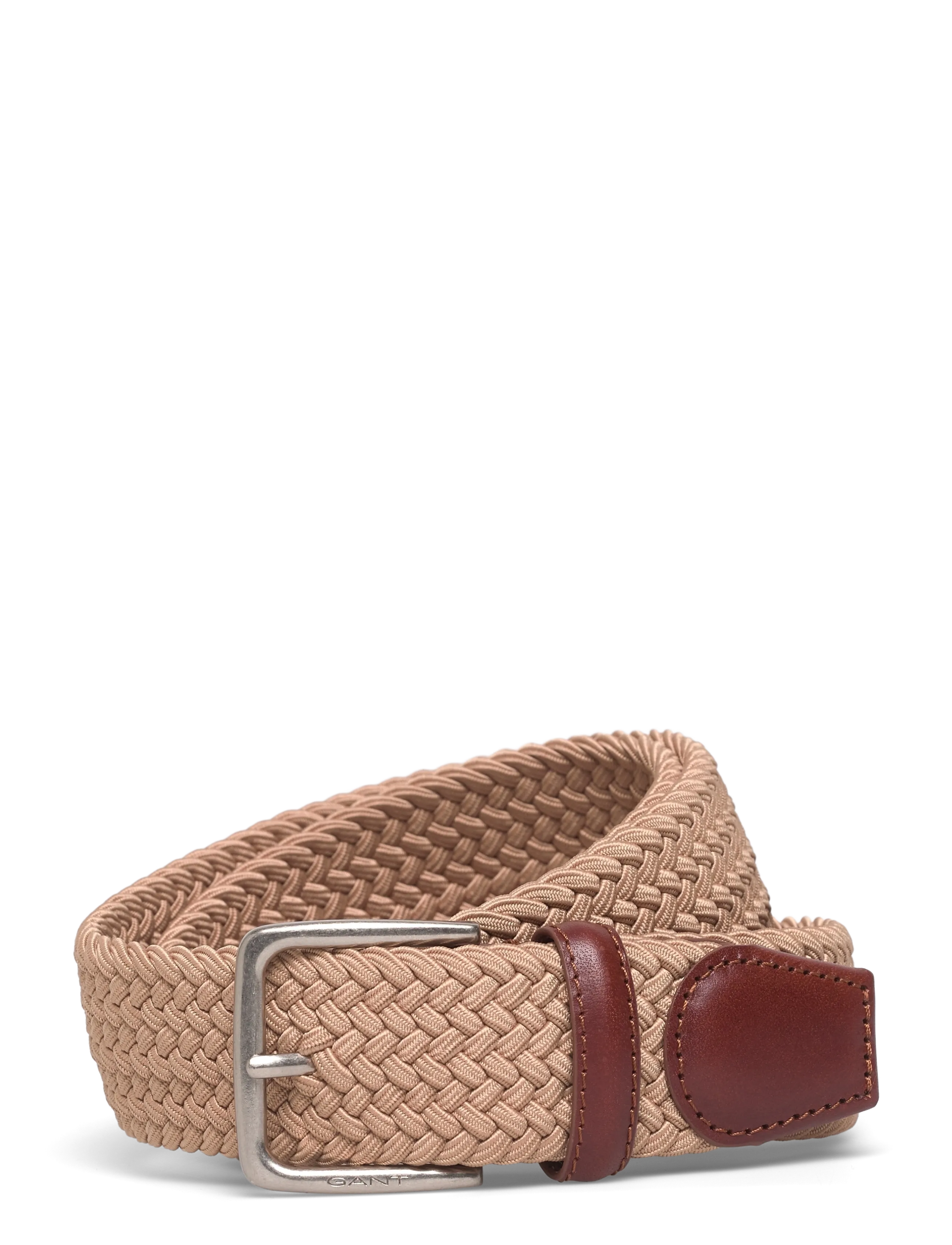 Gant Braided Elastic Belt, 105, Beige, Bælter > Flettet Bælte, Herre