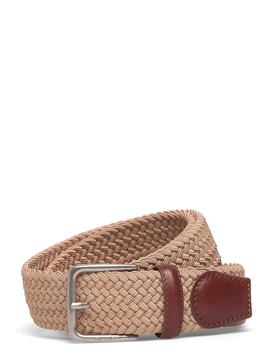 Gant - Braided Elastic Belt - flettede bælter - warm khaki - 0
