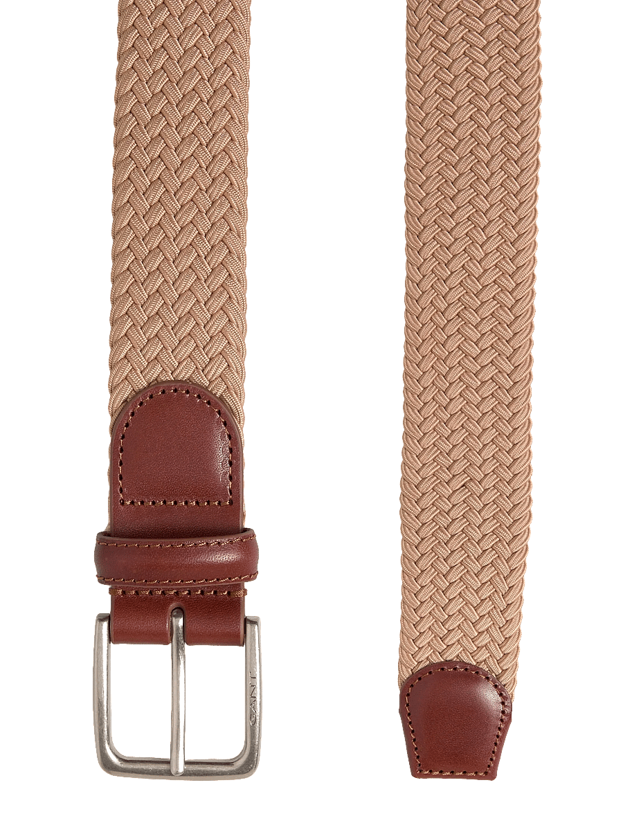 Gant - Braided Elastic Belt - flettede bælter - warm khaki - 1