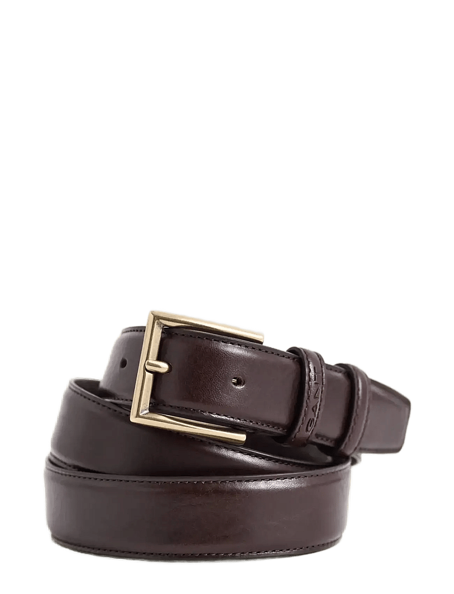 Gant - POLISHED LEATHER DRESSED BELT - klassische gürtel - charred wood brown - 1