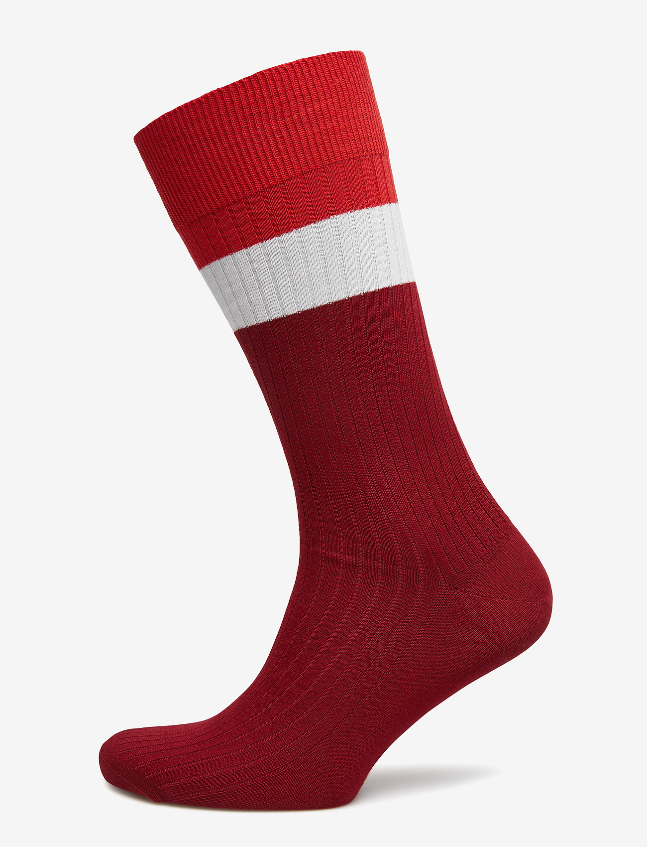 GANT - O1. BLOCK COLOR RIB SOCKS - mahogny red - 0