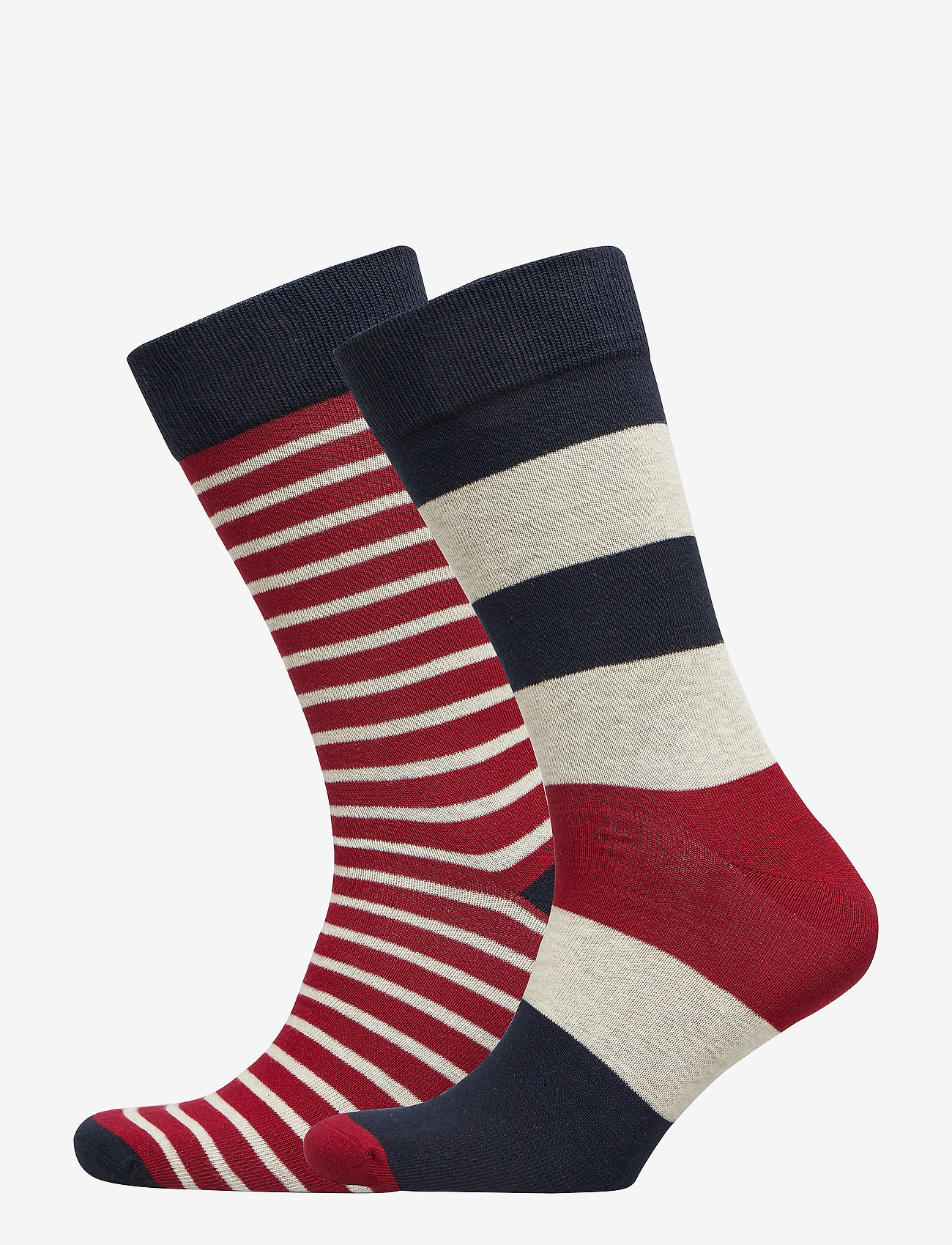 GANT - D1. 2-PACK STRIPED SOCKS - mahogny red - 0
