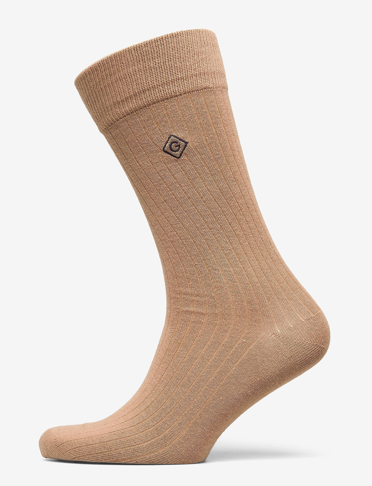 GANT - D1. SOLID RIB EMB SOCKS - warm khaki - 0