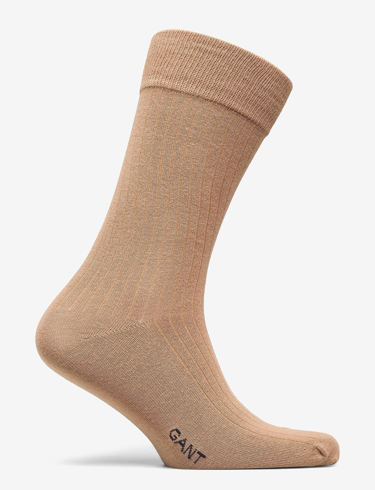 GANT - D1. SOLID RIB EMB SOCKS - warm khaki - 1