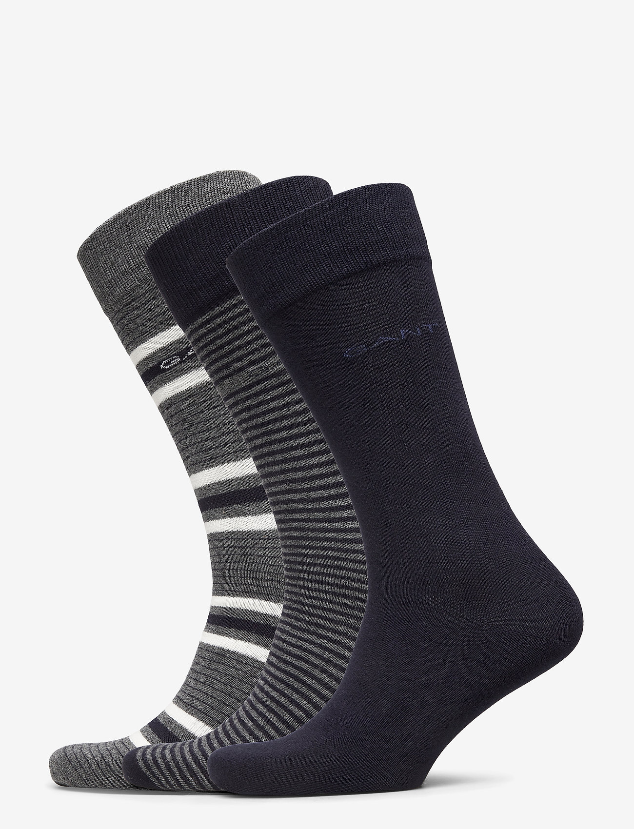 GANT - D1. 3-PACK MIXED SOCKS - charcoal melange - 0