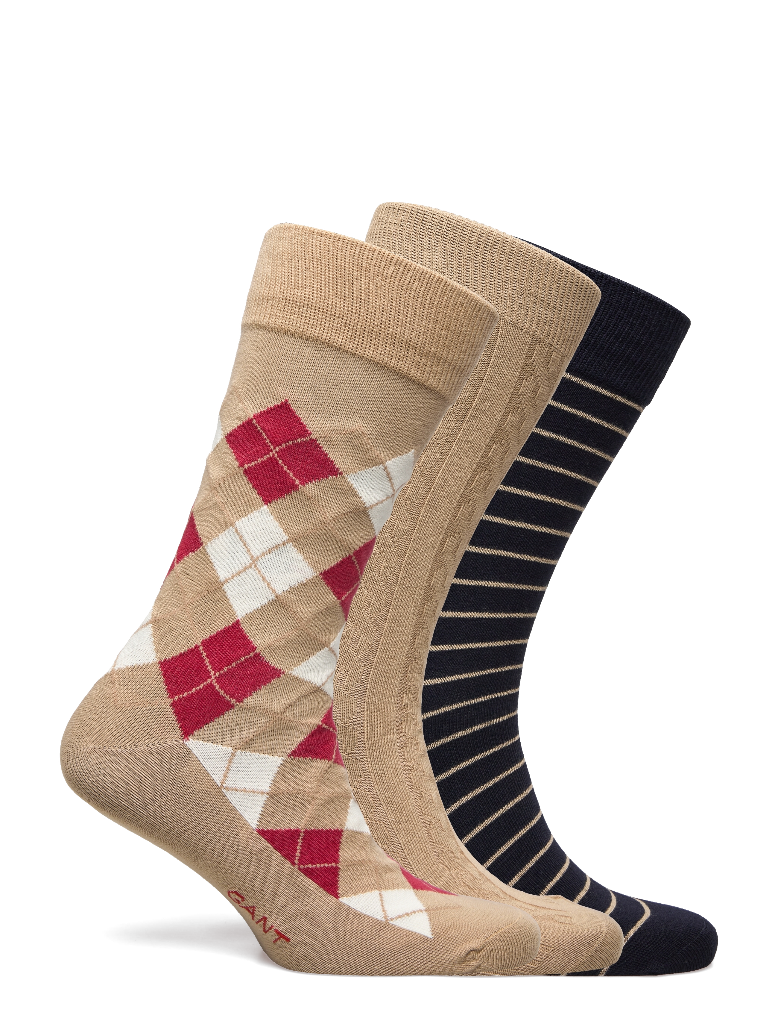 GANT - D1. ARGYLE SOCKS 3-PACK - hazelwood beige - 2