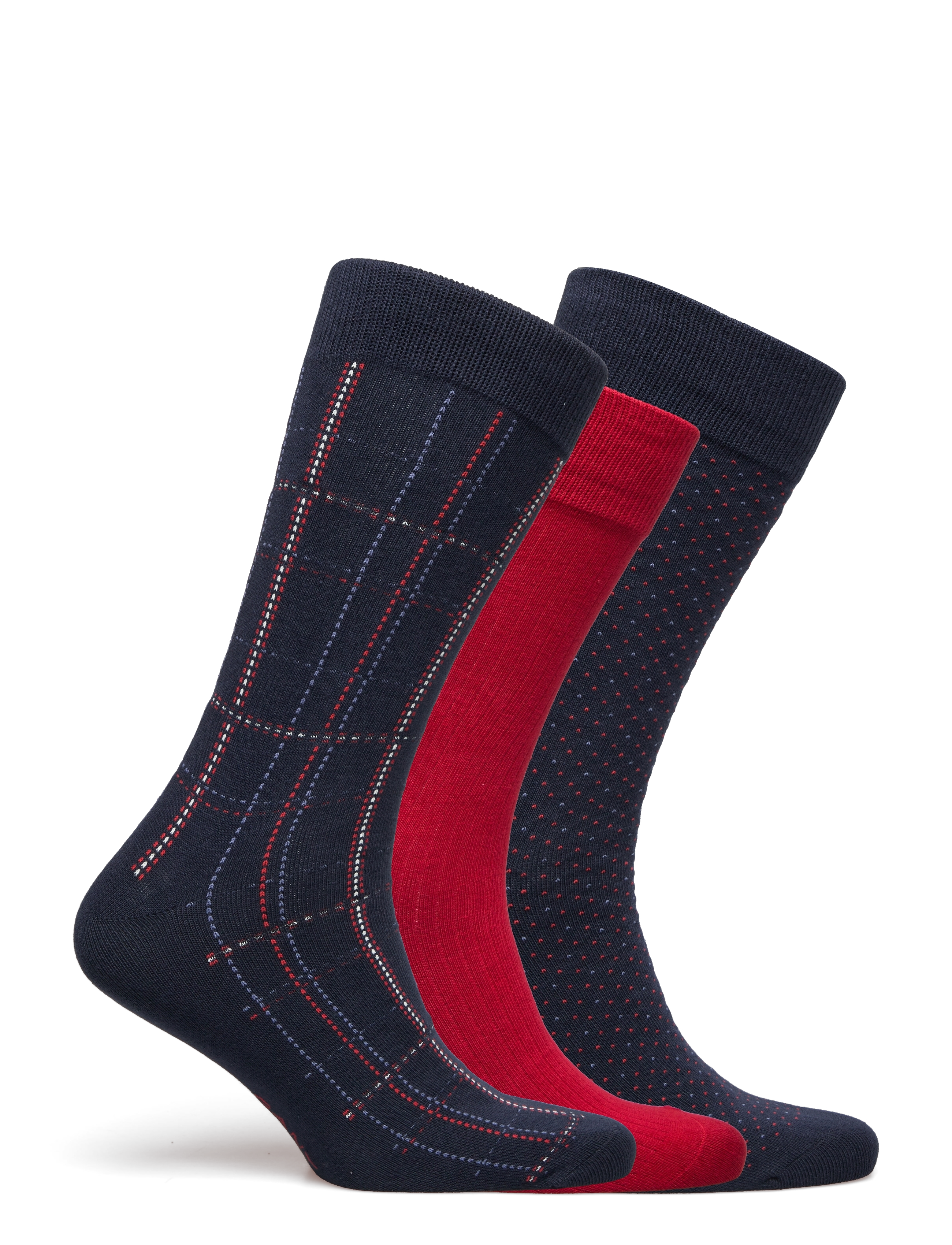 GANT - D2. CHECK SOCKS 3-PACK GIFT BOX - evening blue - 3