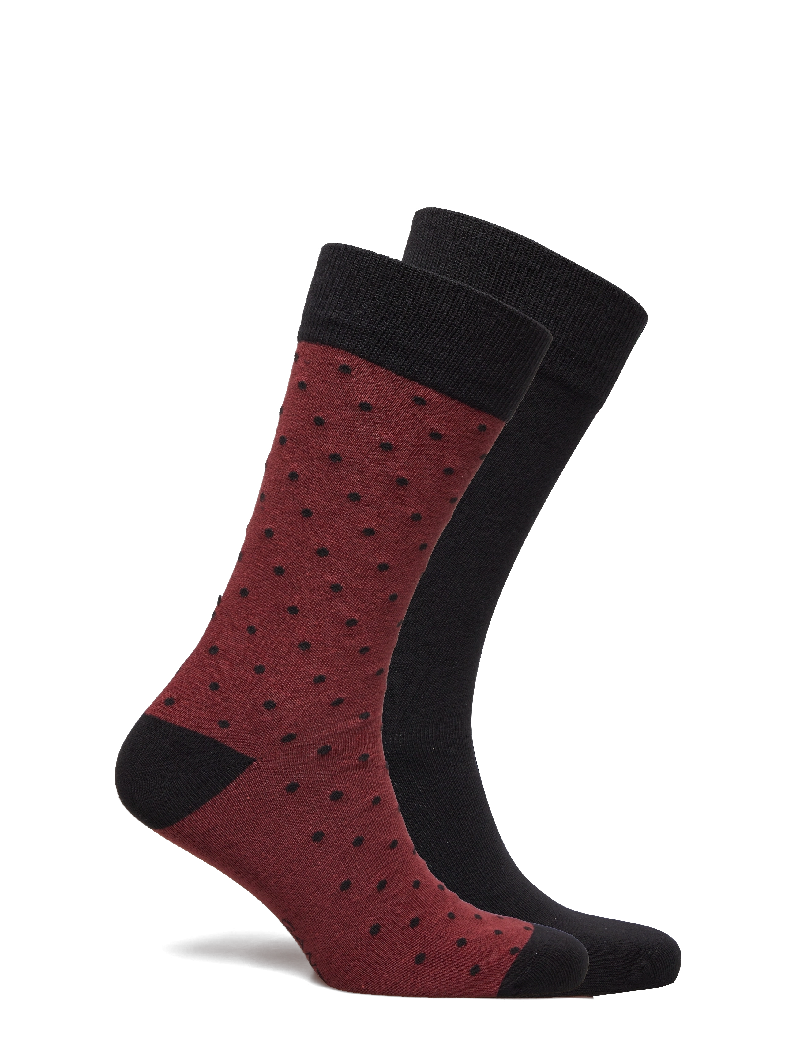 GANT - SOLID AND DOT SOCKS 2-PACK - burgundy - 2