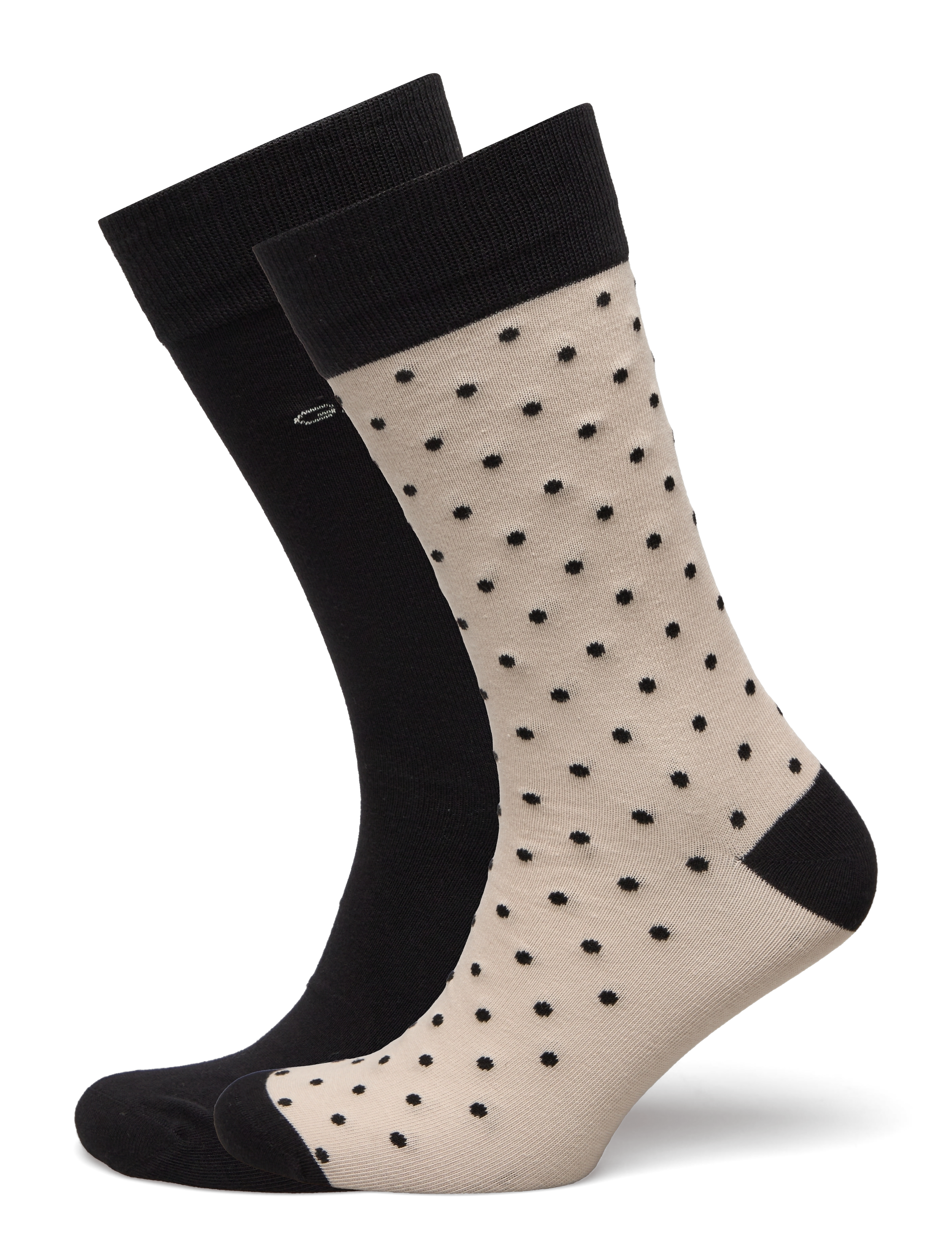 SOLID AND DOT SOCKS 2-PACK - PUTTY