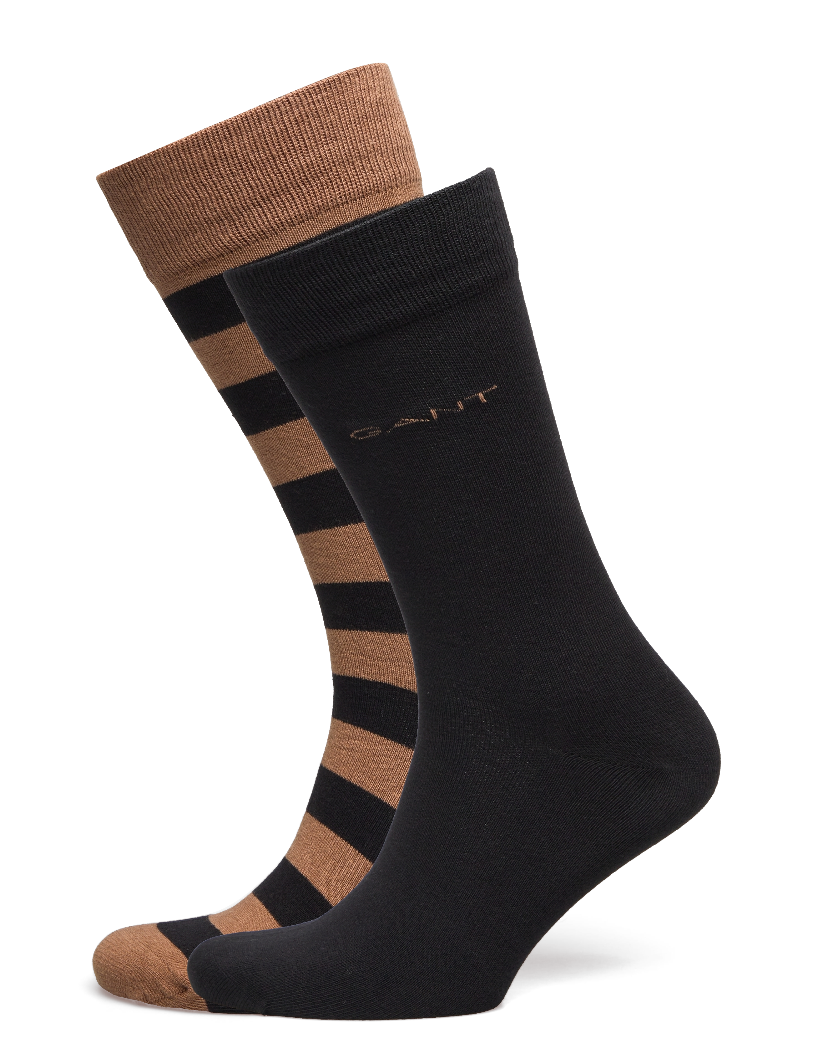 BARSTRIPE AND SOLID SOCKS 2-PACK - ROASTED WALNUT