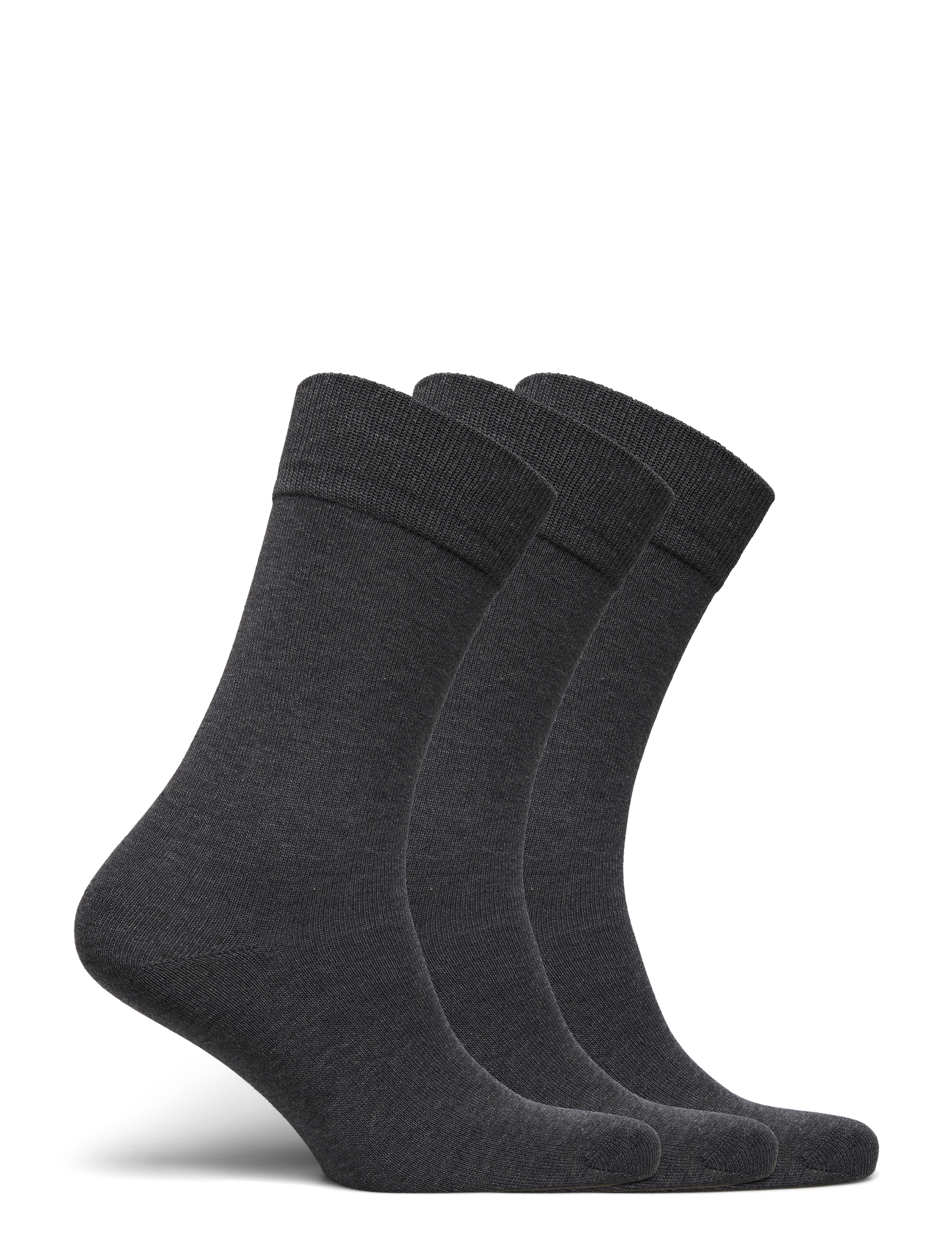 GANT - MERCERIZED COTTON SOCKS 3-PACK - charcoal melange - 1