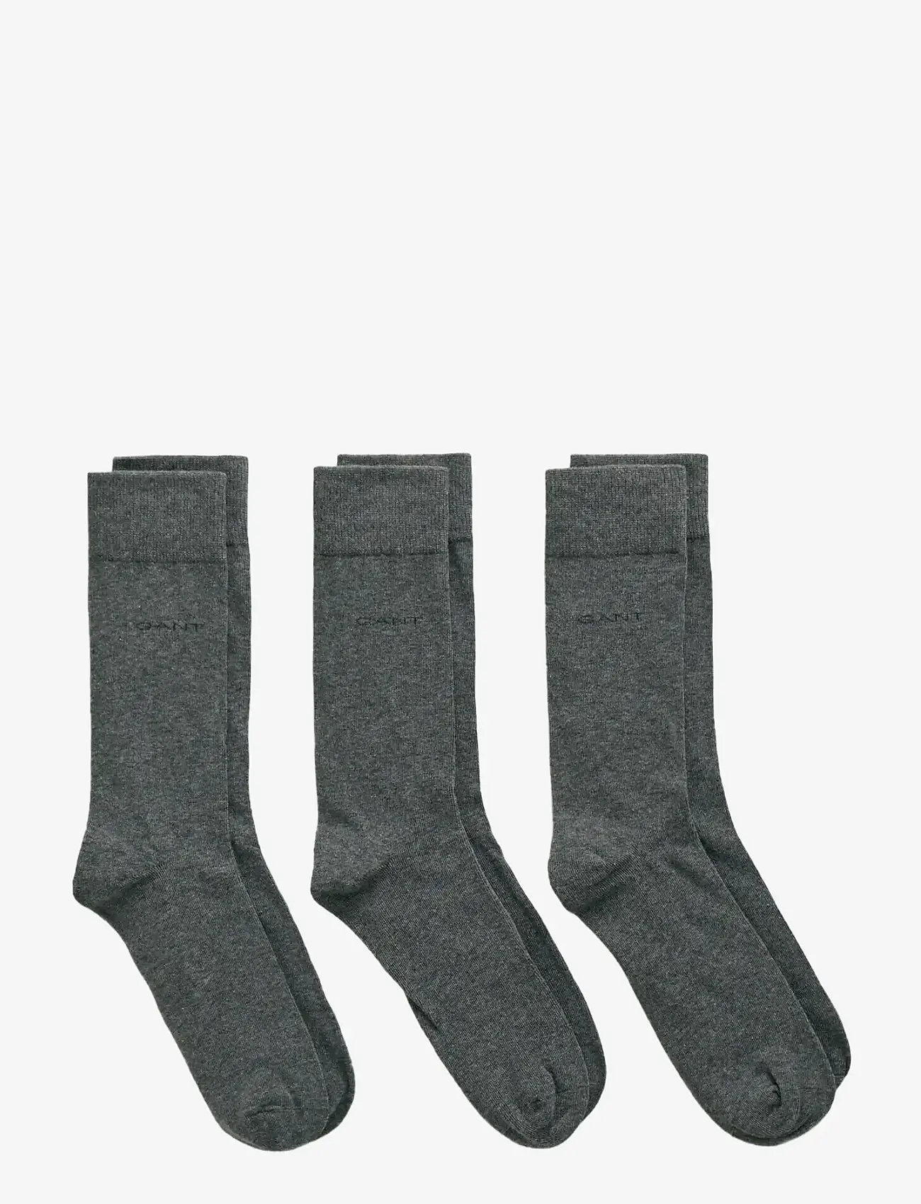 GANT - SOFT COTTON SOCKS 3-PACK - charcoal melange - 1